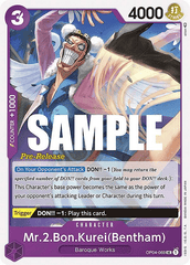 Mr.2.Bon.Kurei (Bentham) - OP04-069 - UC - Kingdoms of Intrigue Pre-release Promo